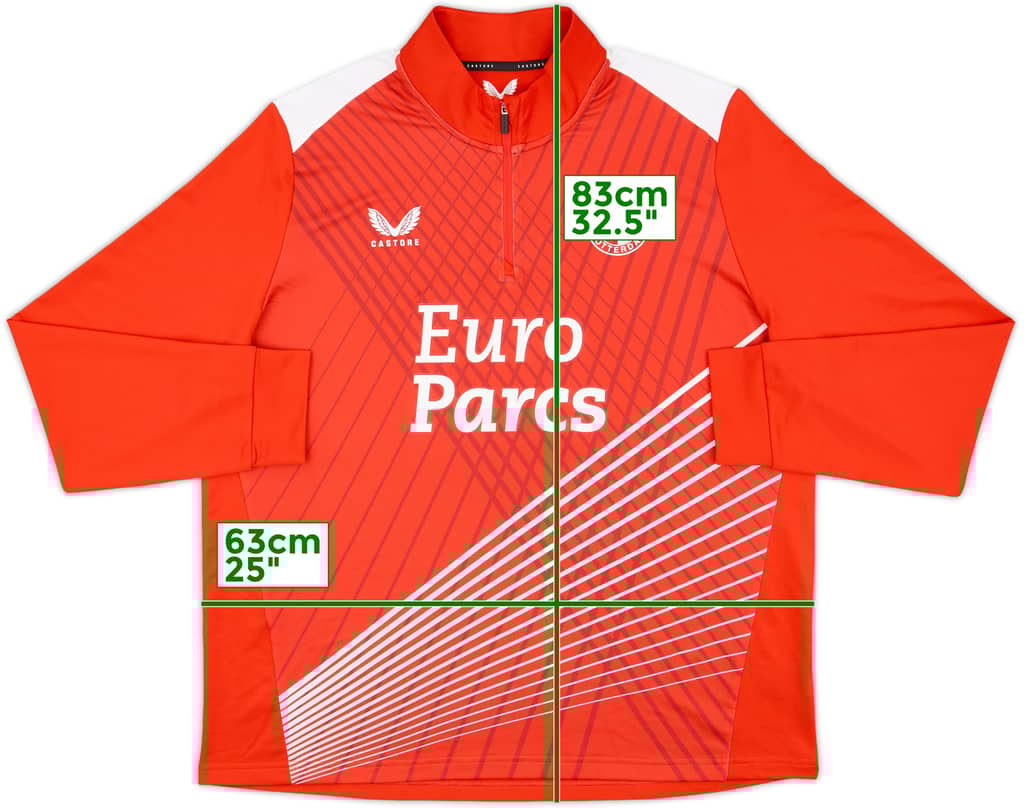 2023-24 Feyenoord Castore 1/4 Zip Drill Top - 10/10 - (XXL)