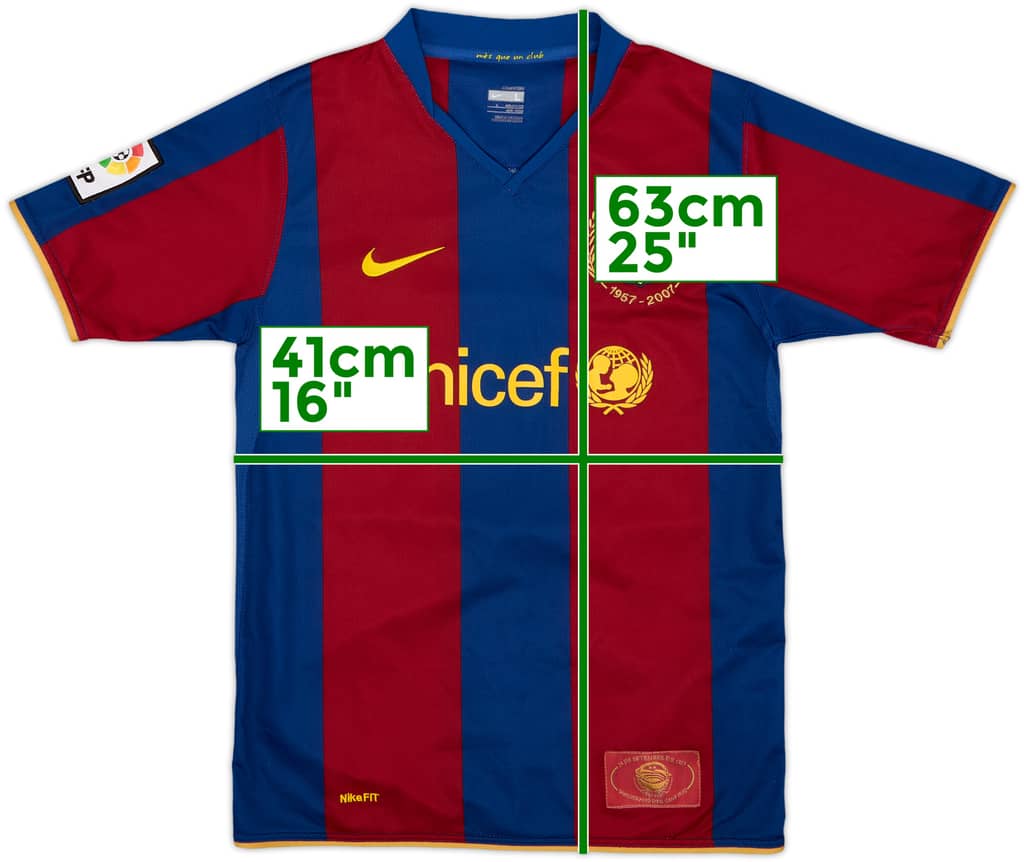 2007-08 Barcelona Home Shirt - 9/10 - (L.Boys)