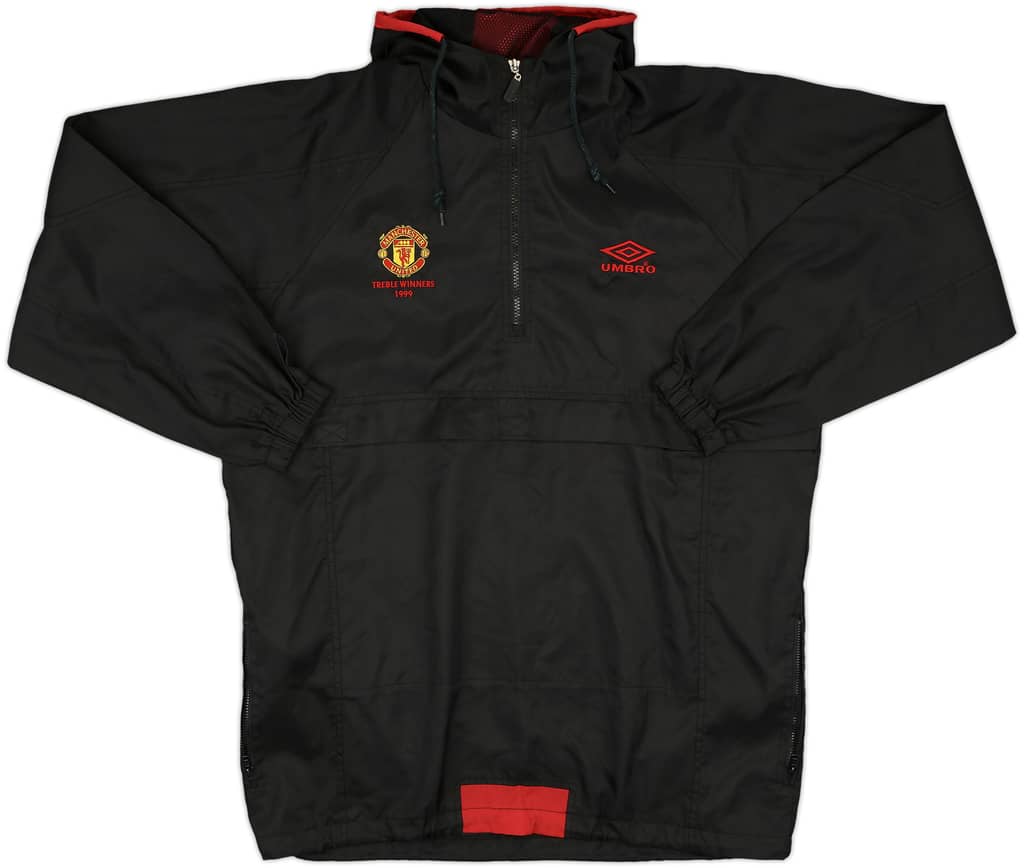 1999-00 Manchester United Umbro Hooded 1/4 Zip Rain Jacket - 9/10 - (XL)