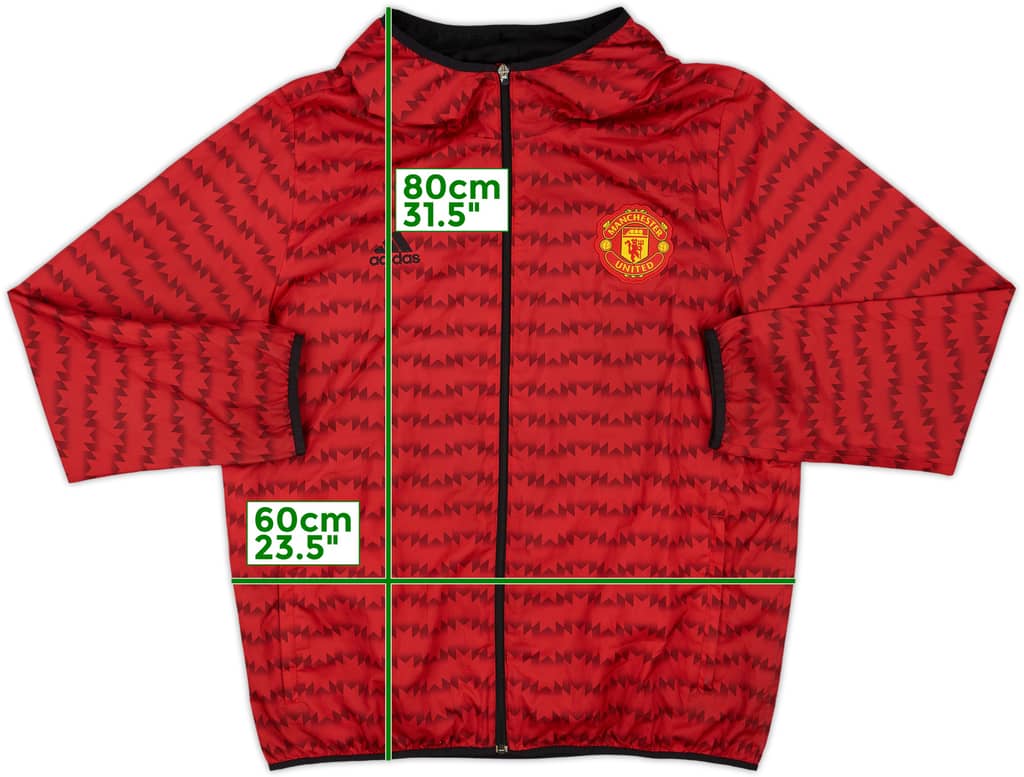 2015-16 Manchester United adidas Hooded Track Jacket - 8/10 - (XXL)