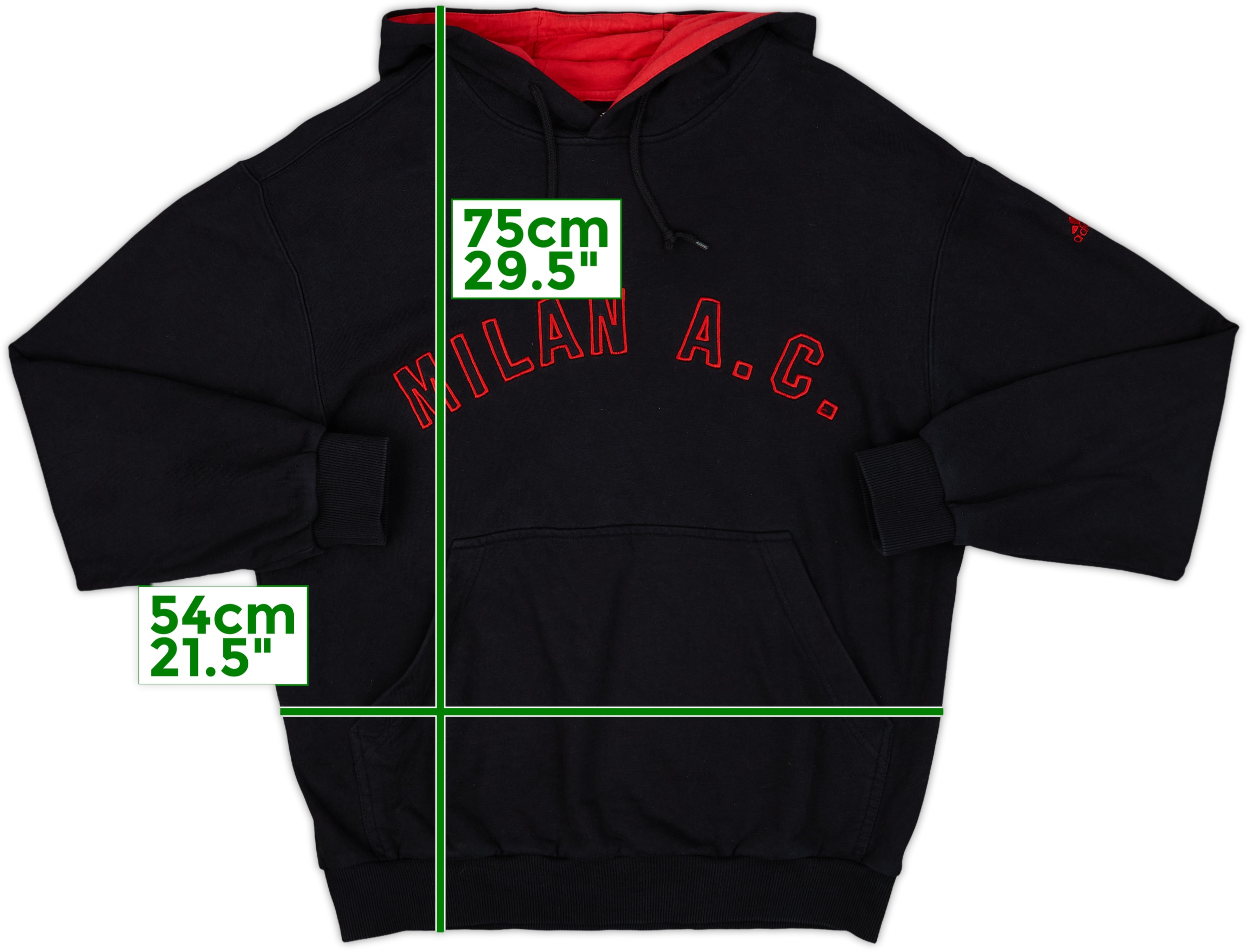 2010-11 AC Milan adidas Hoodie - 9/10 - (L)