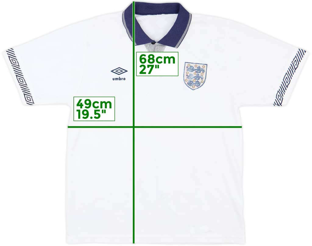 1990-92 England Home Shirt - 5/10 - (L)