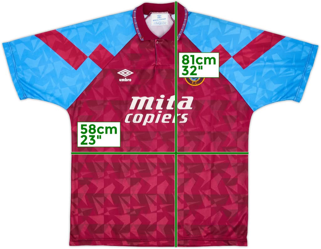 1990-92 Aston Villa Home Shirt - 10/10 - (XL)