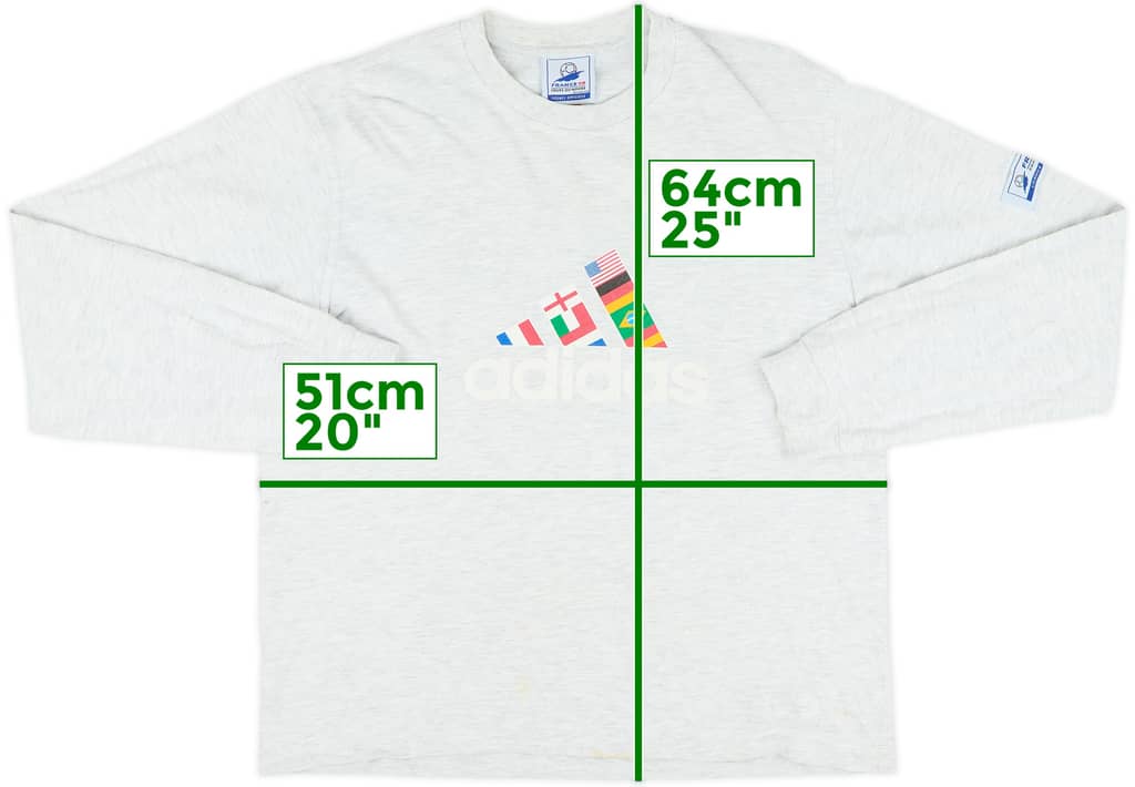 1998 Coupe Du Monde adidas Cotton L/S Tee - 9/10 - (S)
