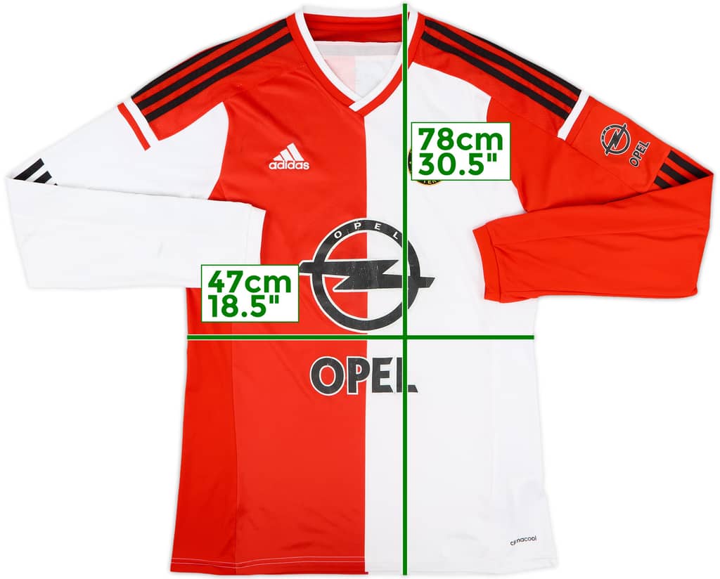 2014-15 Feyenoord Home L/S Shirt - 6/10 - (L)