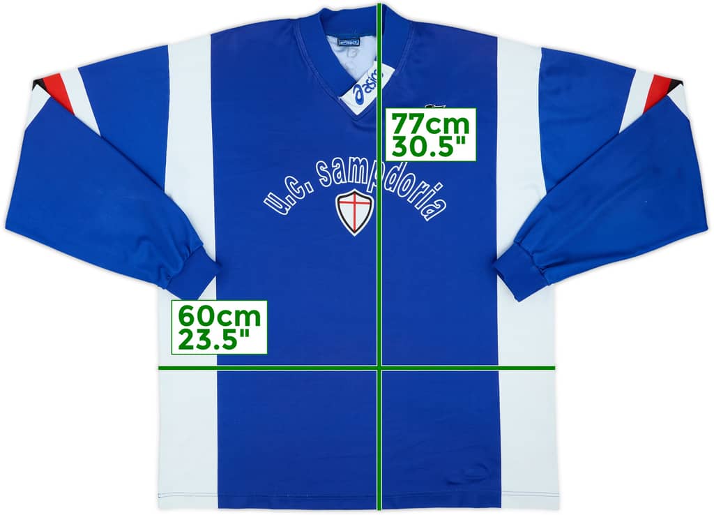 1996-97 Sampdoria Asics Training L/S Shirt - 8/10 - (XXL)
