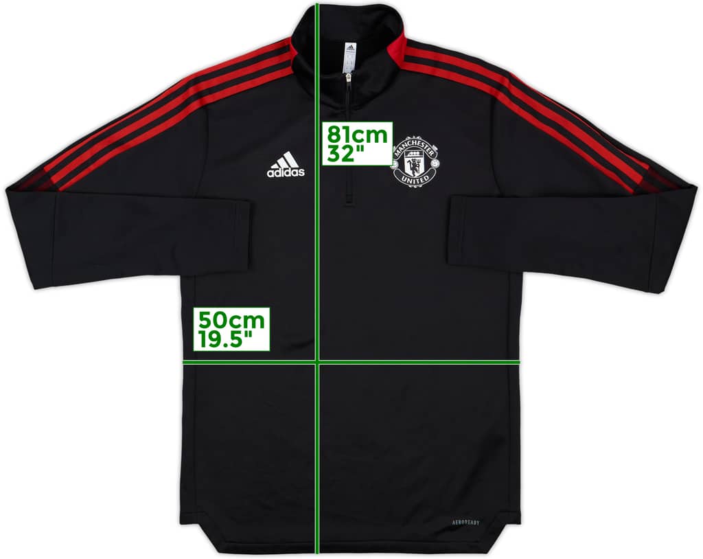 2021-22 Manchester United adidas 1/4 Drill Top - 9/10 - (M)