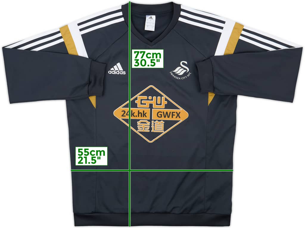 2014-15 Swansea City adidas Sweat Top - 9/10 - (L)