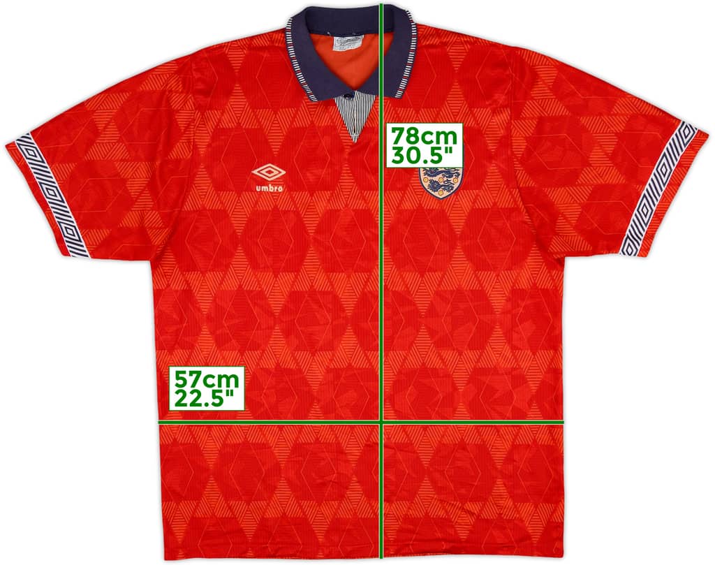 1990-93 England Away Shirt - 6/10 - (L)
