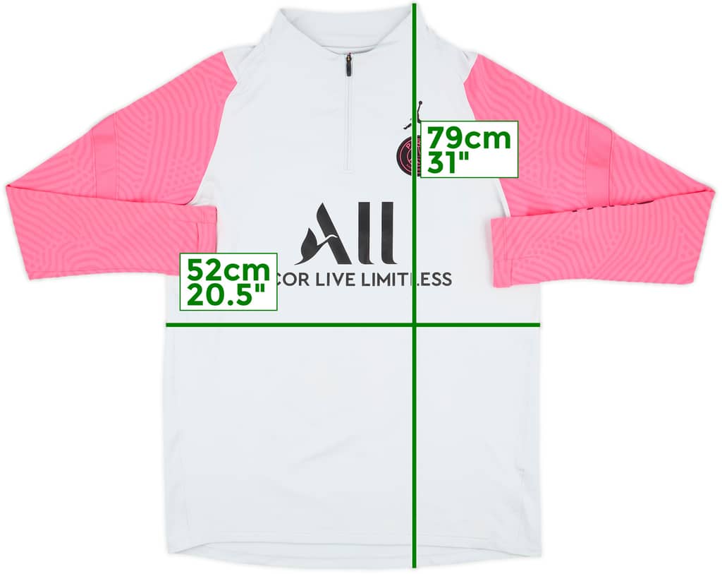 2020-21 Paris Saint-Germain x Air Jordan 1/4 Zip Training Top - 8/10 - (L)