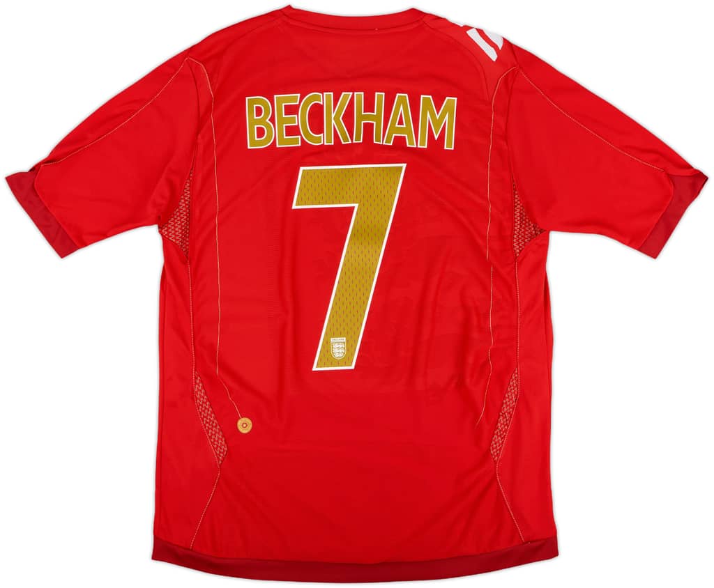 2006-08 England Away Shirt Beckham #7 - 7/10 - (M)