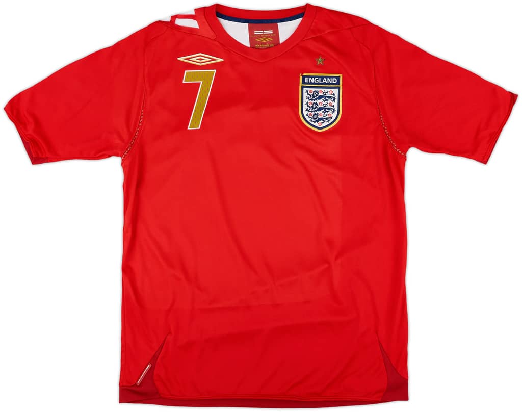 2006-08 England Away Shirt Beckham #7 - 7/10 - (M)