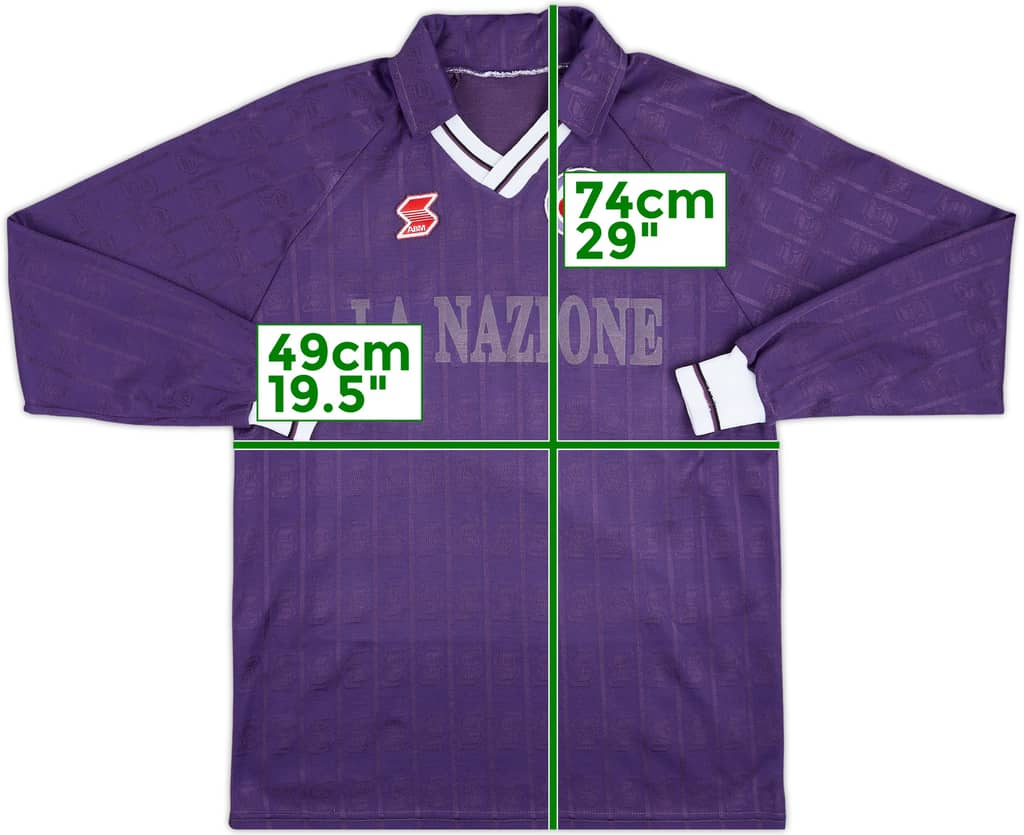 Camiseta L/S de local de la Fiorentina 1990-91 - 4/10 - (M/L)