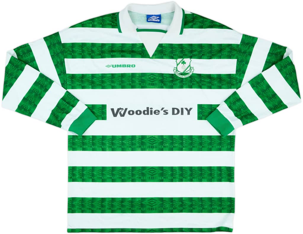 1998-99 Shamrock Rovers Match Issue Home L/S Shirt #12