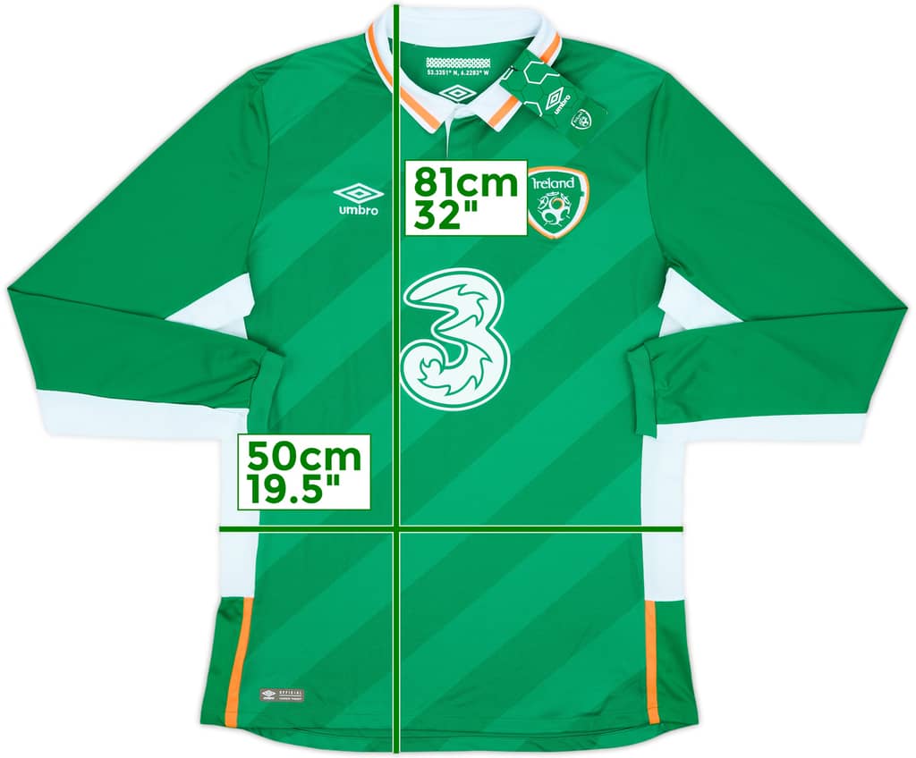 2016-17 Ireland Home L/S Shirt (L)