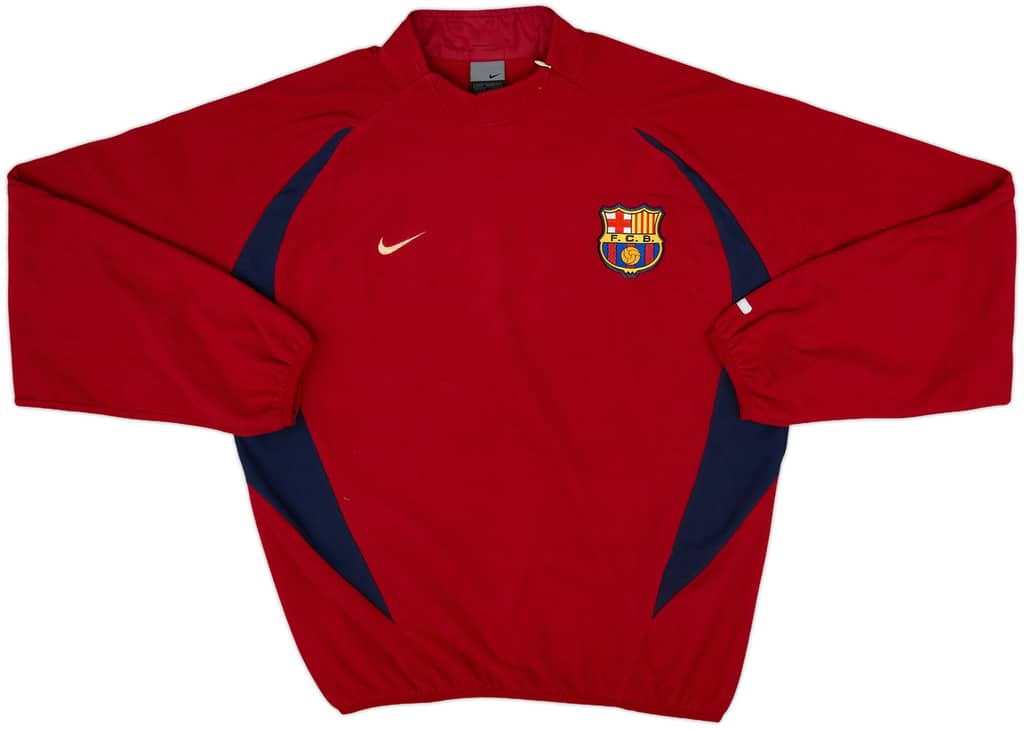 2002-03 Barcelona Nike 1/4 Zip Fleece Sweat Top - 9/10 - (M)