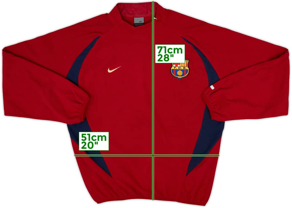 2002-03 Barcelona Nike 1/4 Zip Fleece Sweat Top - 9/10 - (M)