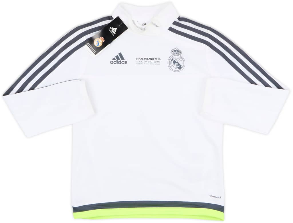 2015-16 Real Madrid Champions League Final adidas 1/4 Zip Sweat Top (S.Boys)