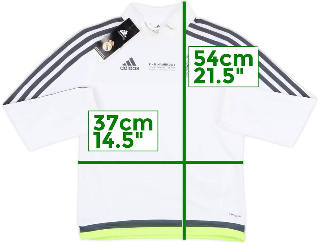 2015-16 Real Madrid Champions League Final adidas 1/4 Zip Sweat Top (S.Boys)