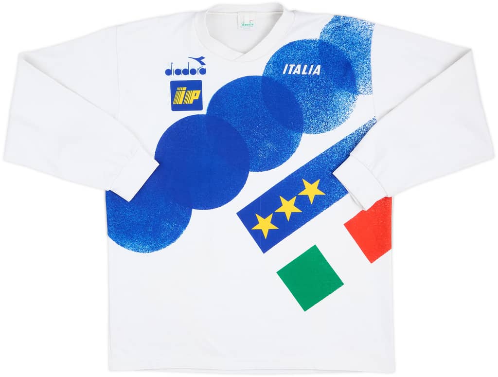 Camiseta Diadora de entrenamiento de manga larga de Italia 1990-92 - 5/10 - (L)