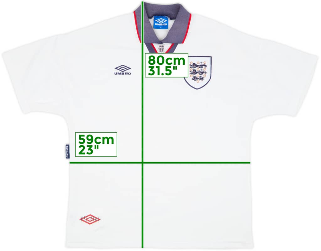1993-95 England Home Shirt - 6/10 - (XL)