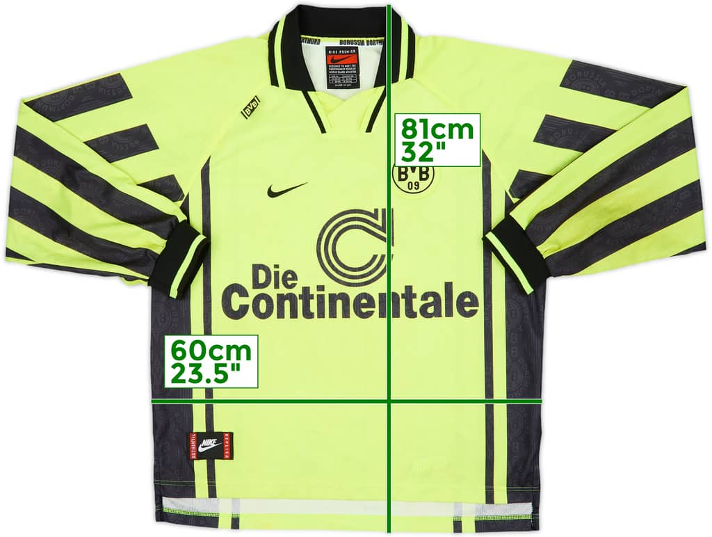 1996-97 Borussia Dortmund Home L/S Shirt - 8/10 - (XL)