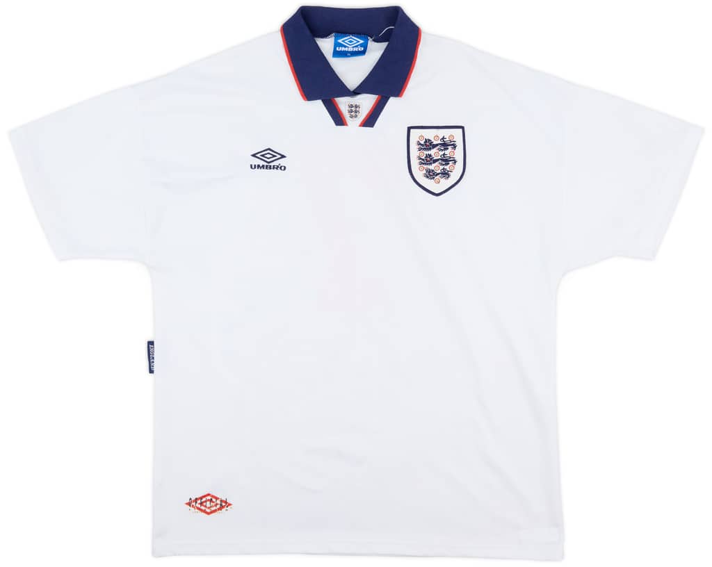 1993-95 England Home Shirt #7 - 8/10 - (XL)