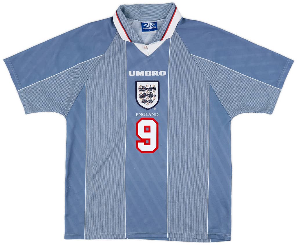 1996-97 England Away Shirt Shearer #9 - 8/10 - (L)