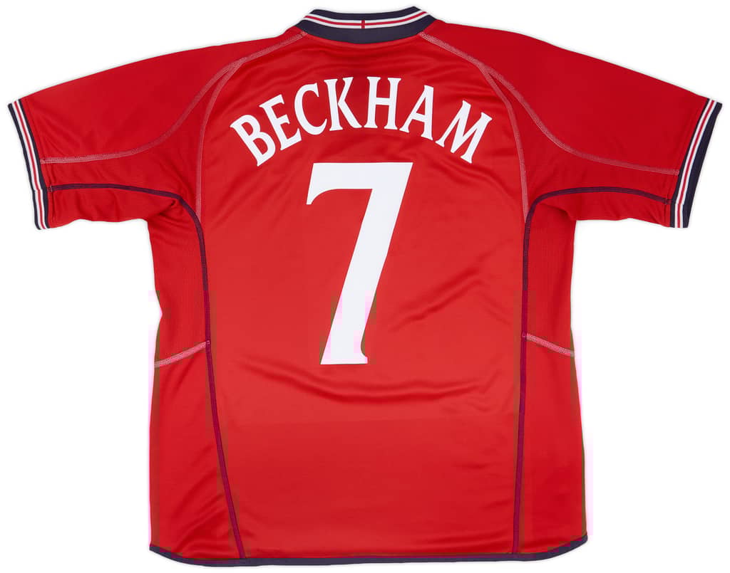 2002-04 England Away Shirt Beckham #7 - 7/10 - (M)