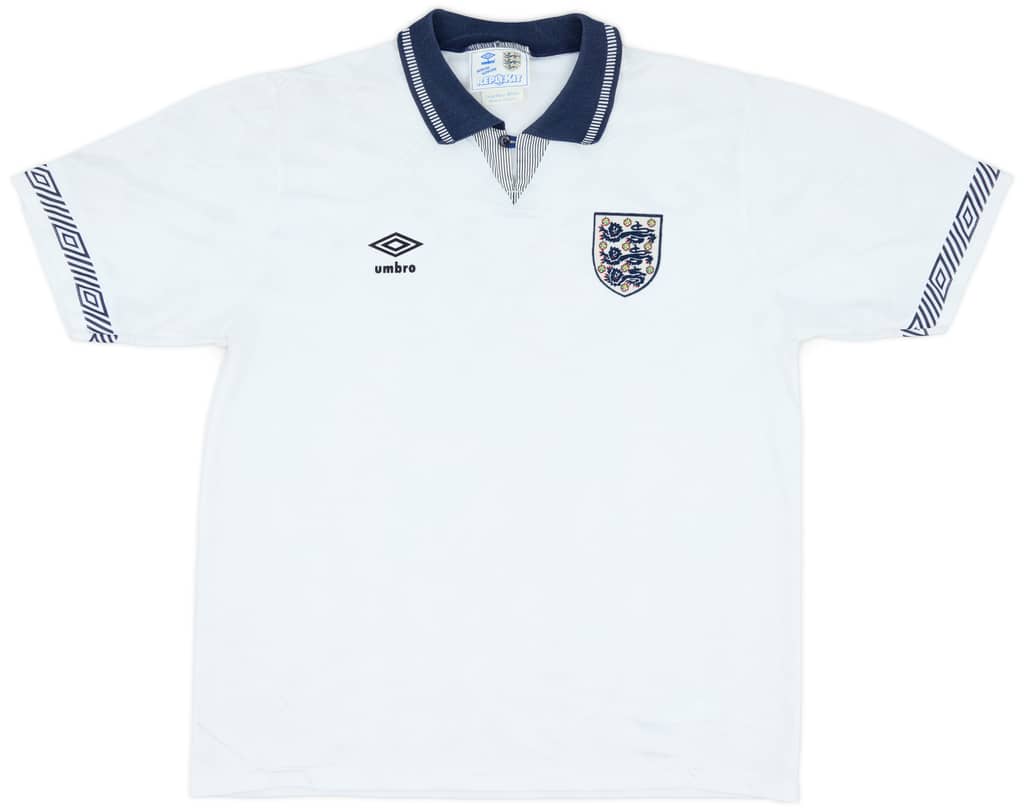 1990-92 England Home Shirt - 6/10 - (L)