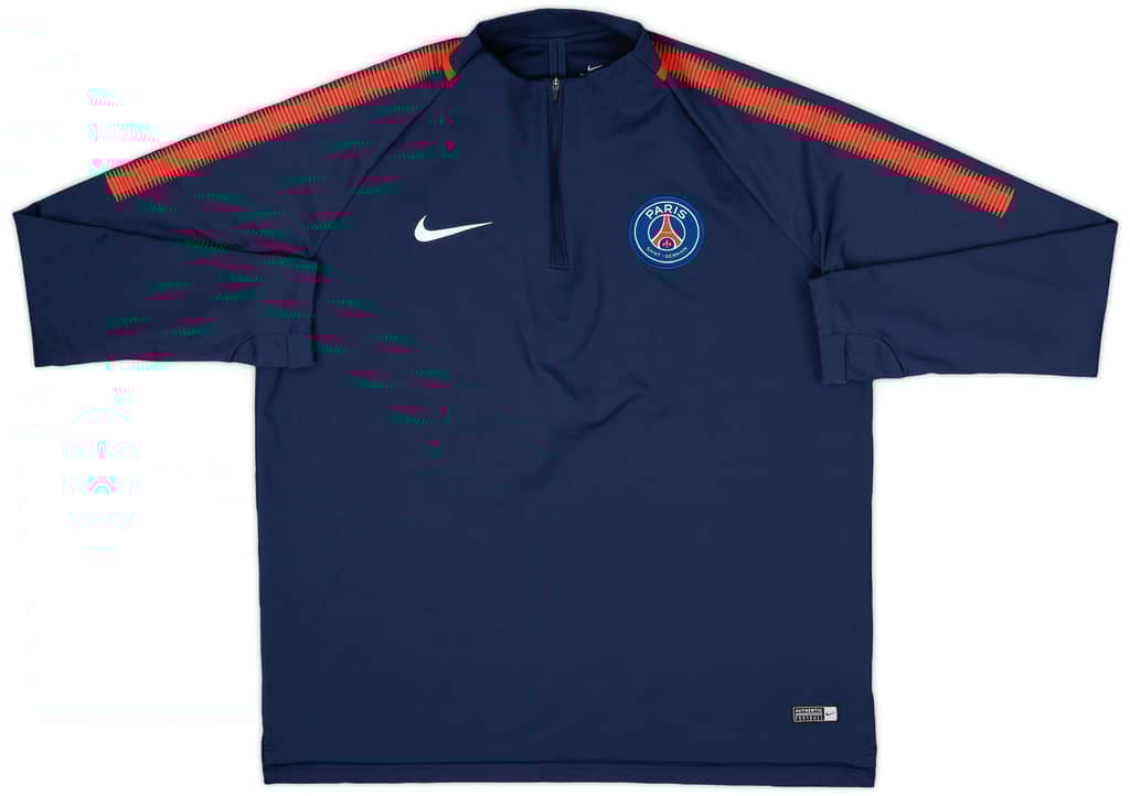 2017-18 Paris Saint-Germain Nike 1/4 Zip Drill Top - 8/10 - (XL)