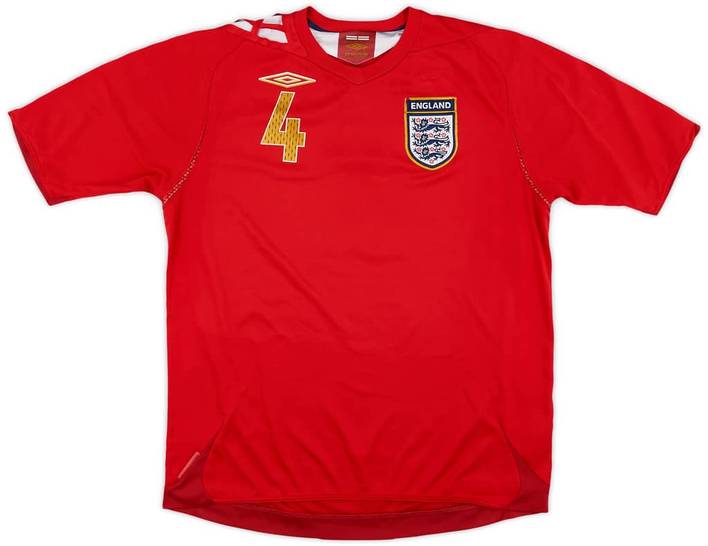 2006-08 England Away Shirt Gerrard #4 - 6/10 - (L)