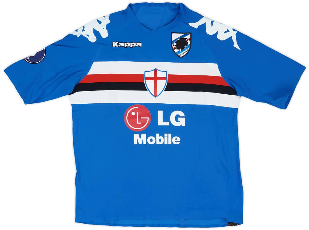 2005-06 Sampdoria Match Issue UEFA Cup Home Shirt Flachi #10