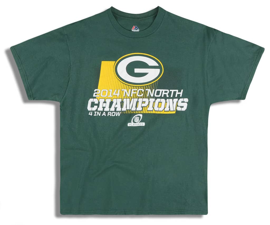 2014 Green Bay Packers NFC North Champions Majestic Graphic Tee L