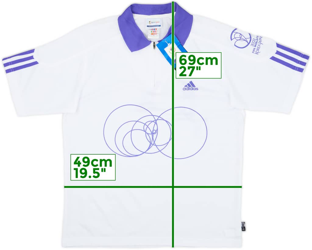 2002 Korea/Japan adidas World Cup 1/4 Zip Polo Shirt (S)