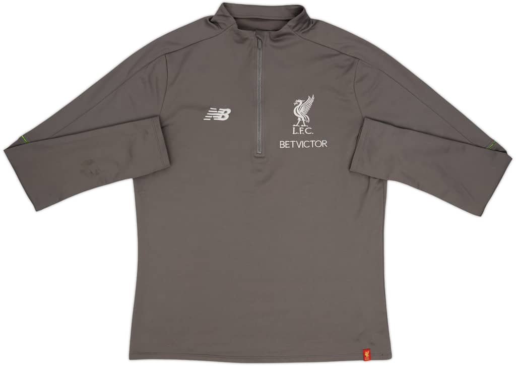 2017-18 Liverpool New Balance 1/4 Zip Training Top - 8/10 - (L)
