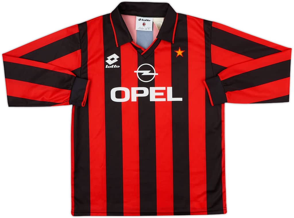 1994-95 AC Milan Home L/S Shirt - 10/10 - (XL.Boys)