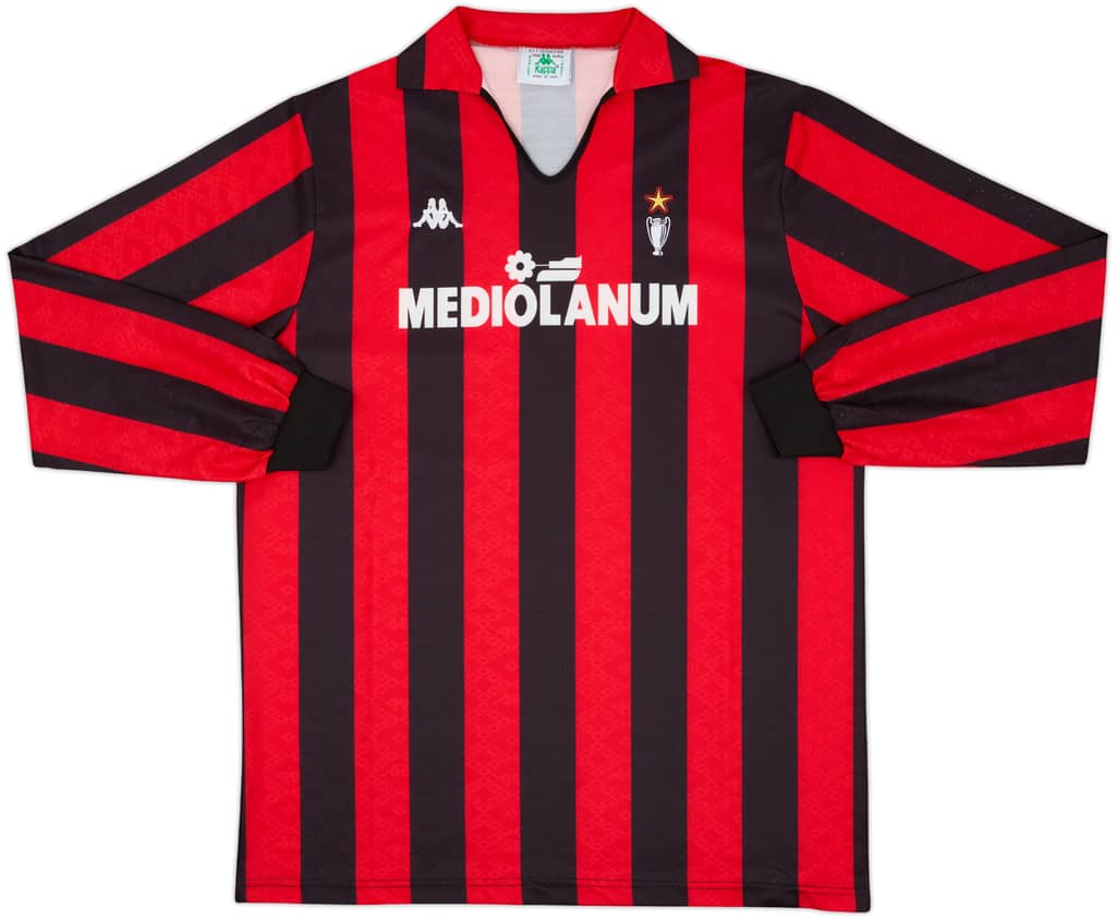 1989-90 AC Milan Home L/S Shirt - 9/10 - (XL)