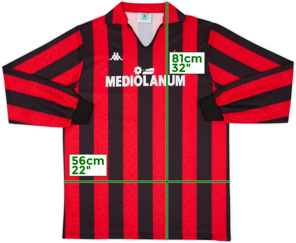 1989-90 AC Milan Home L/S Shirt - 9/10 - (XL)