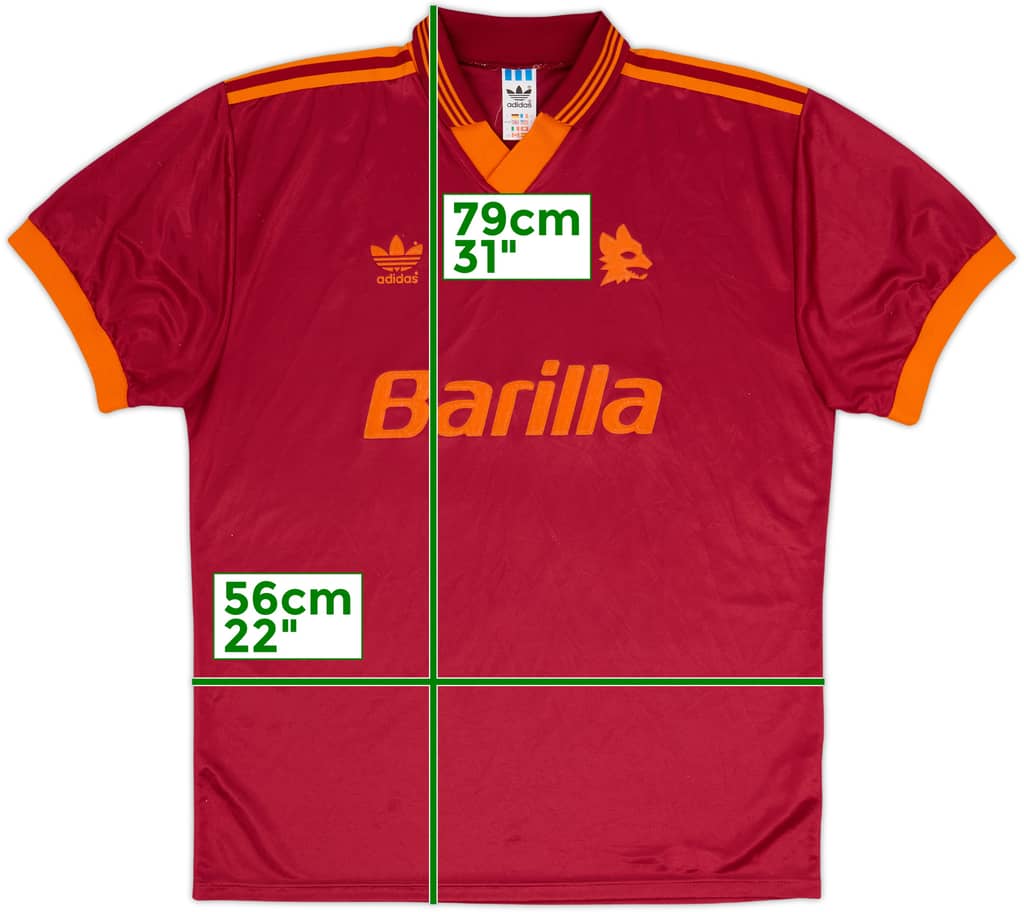 1992-94 Roma Home Shirt - 8/10 - (L)