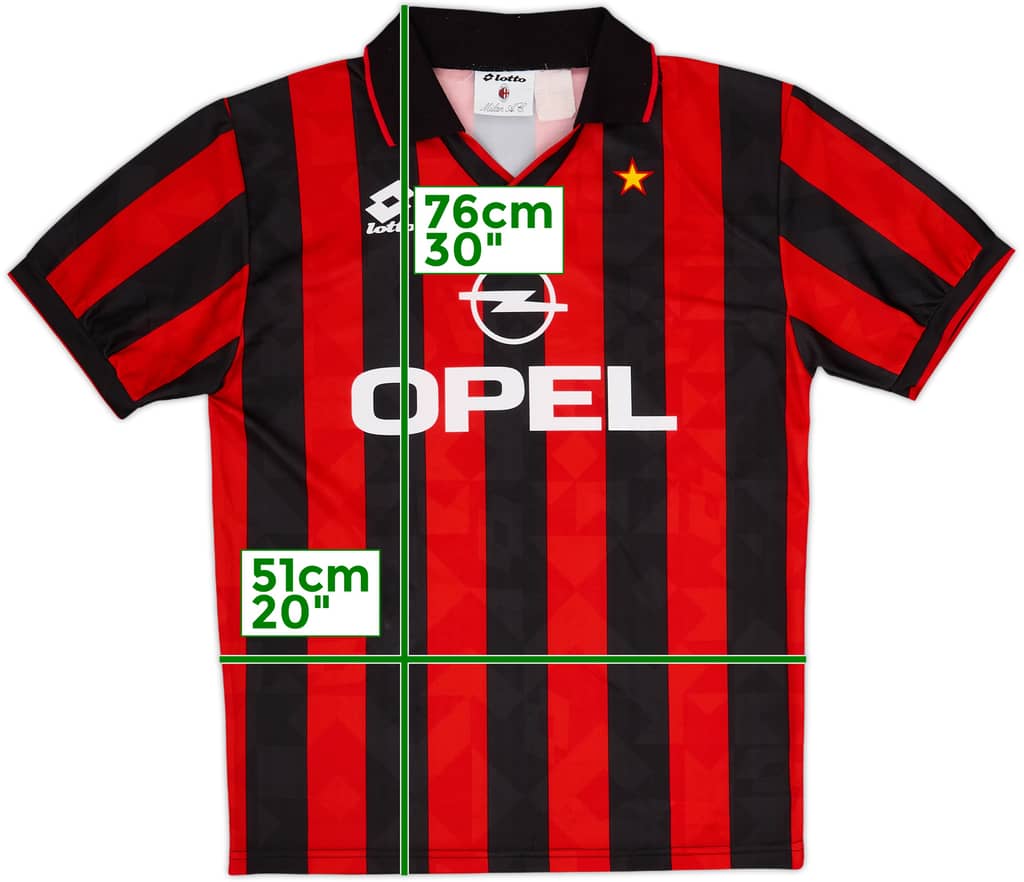 1993-94 AC Milan Home Shirt - 8/10 - (L)