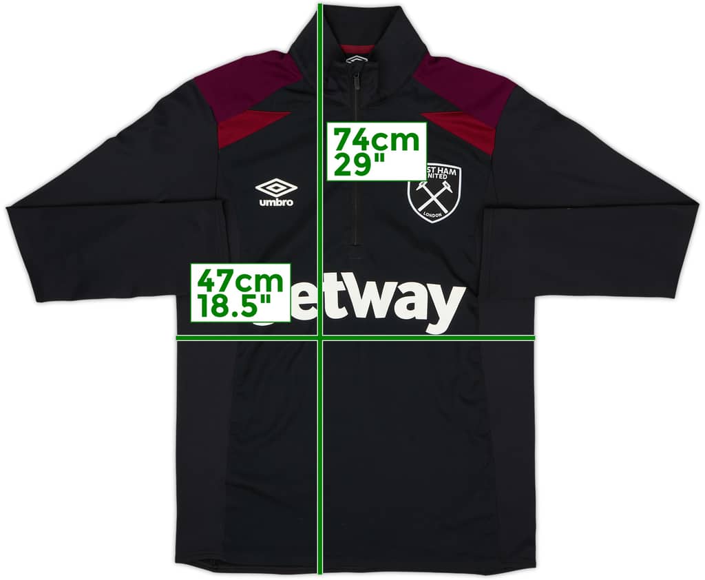 2017-18 West Ham Umbro 1/4 Zip Training Top - 7/10 - (S)