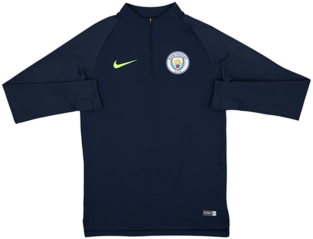 2018-19 Manchester City Nike Top de entrenamiento de cremallera 1/4 - 8/10 - (S)