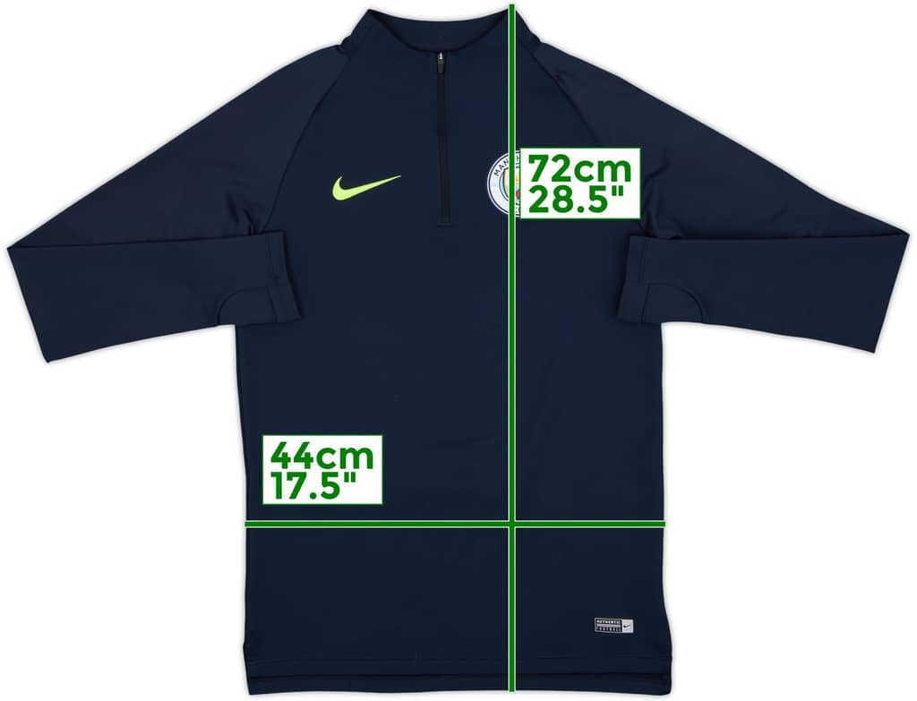 2018-19 Manchester City Nike Top de entrenamiento de cremallera 1/4 - 8/10 - (S)