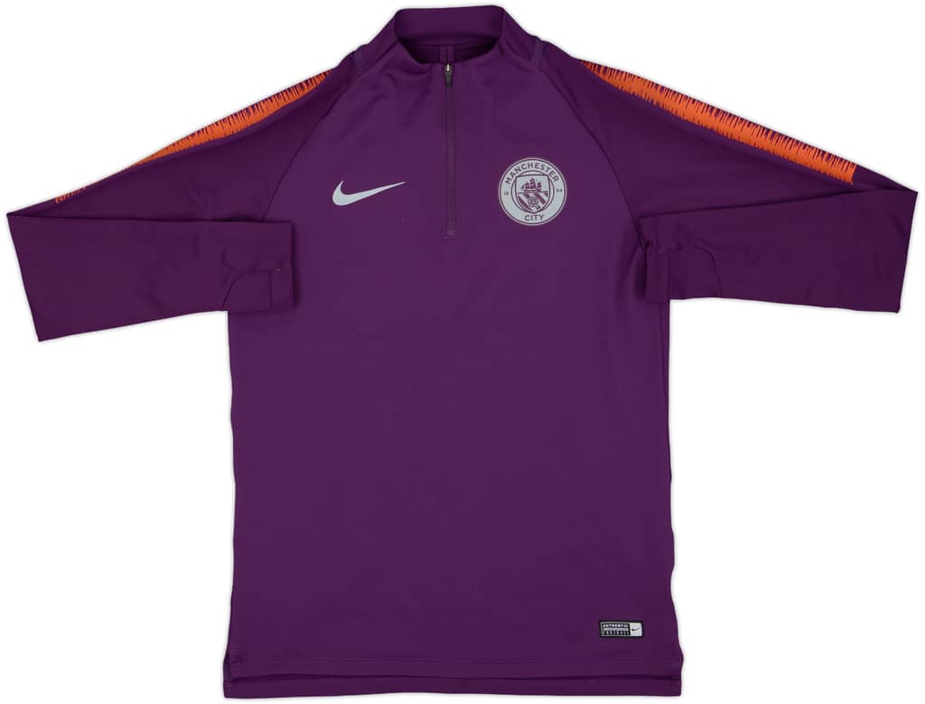 2018-19 Manchester City Nike 1/4 Zip Drill Top - 9/10 - (S)