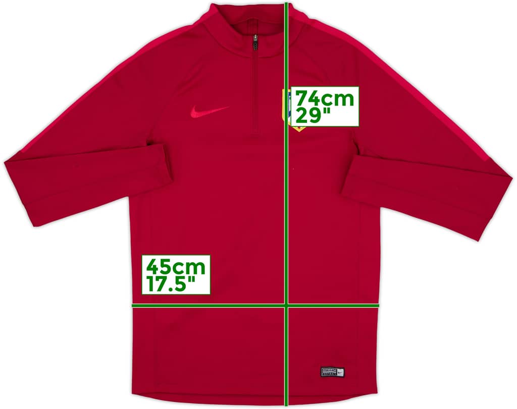 2016-17 Atletico Madrid Nike 1/4 Zip Training Top - 8/10 - (S)