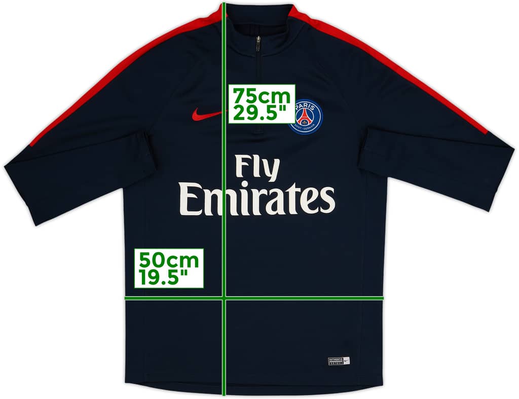 2016-17 Paris Saint-Germain Nike 1/4 Zip Training Top - 7/10 - (M)