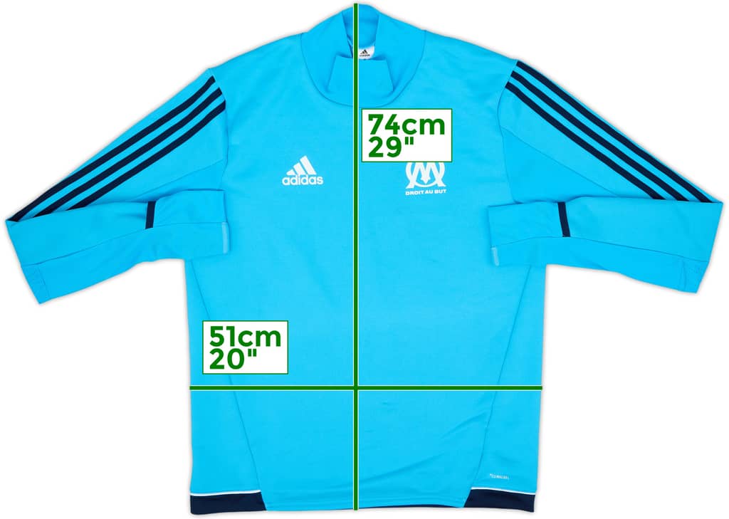 2017-18 Olympique Marseille adidas Sweat Top - 8/10 - (M)