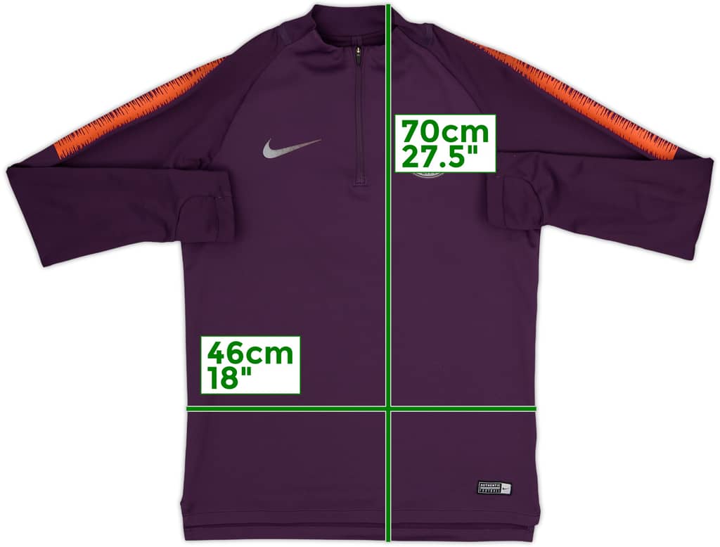 2018-19 Manchester City Nike 1/4 Zip Training Top - 6/10 - (S)