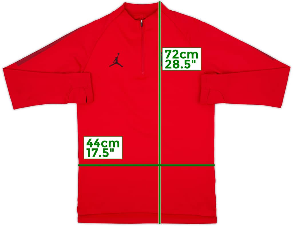 2018-19 Paris Saint-Germain Jordan 1/4 Zip Training Top - 8/10 - (S)